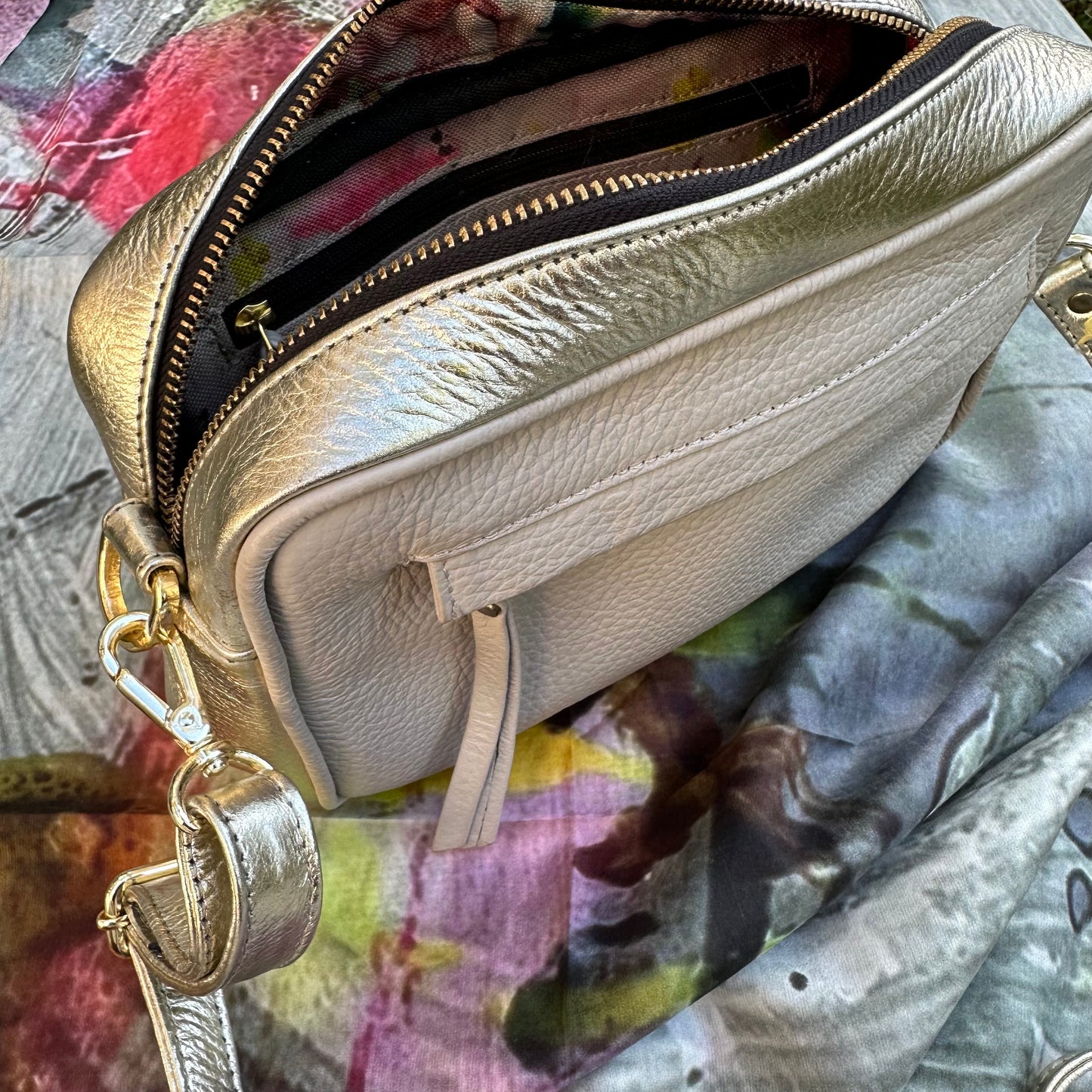 The Studio Box Bag - Gold Mix - Chalk