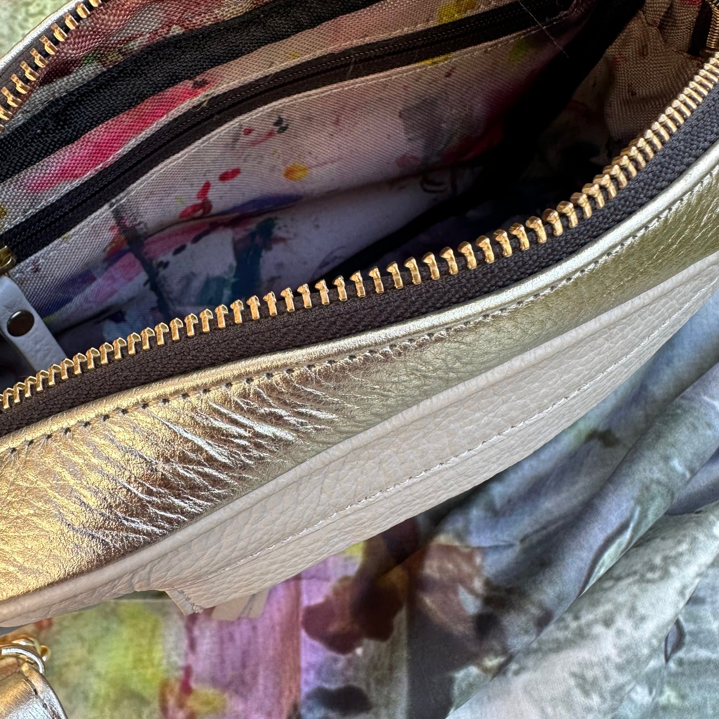 The Studio Box Bag - Gold Mix - Chalk